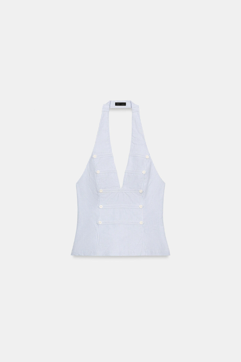 TOP HALTER BOTONES / Azul / Blanco - Zara фото 3