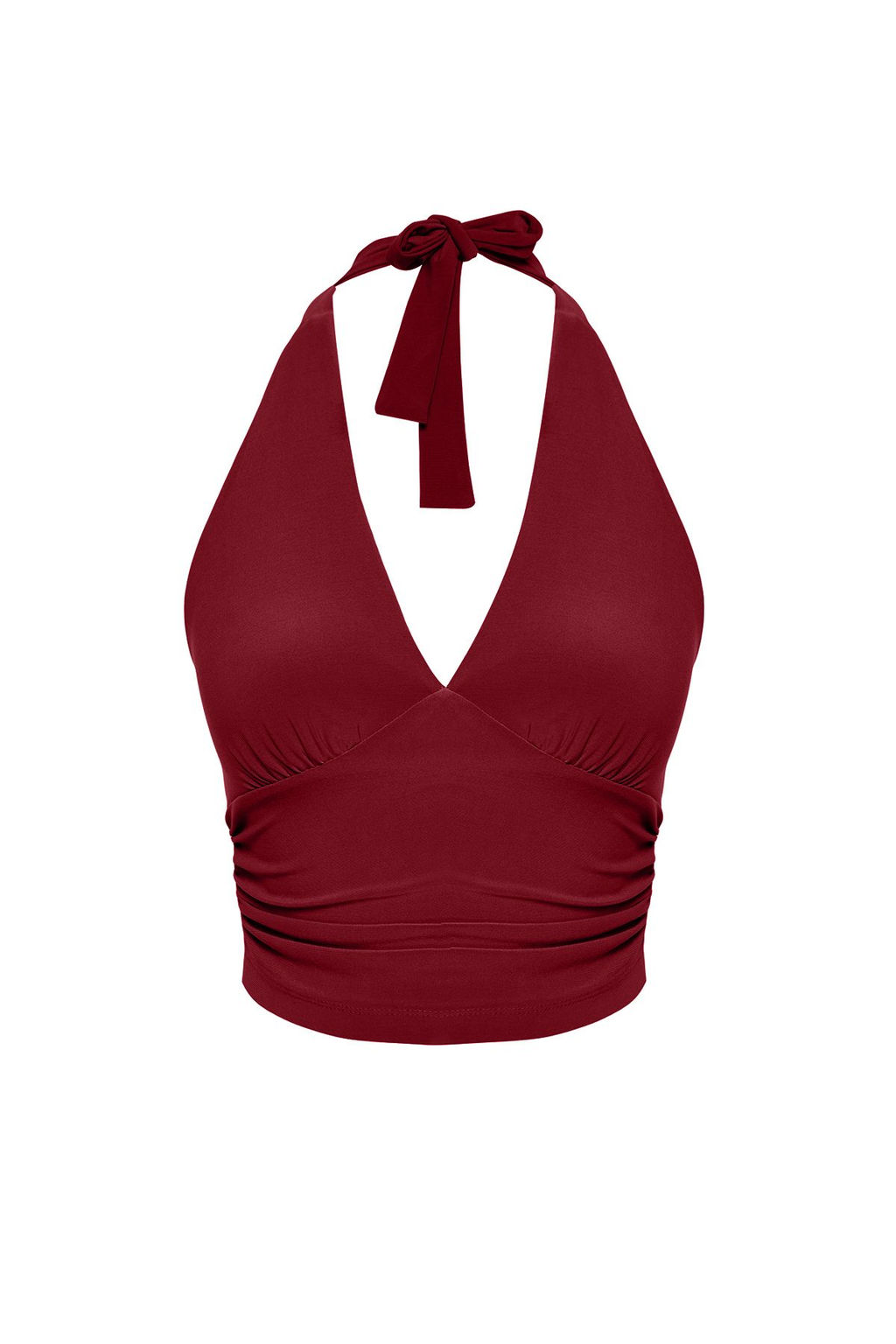 Bordo Boyundan Baglamal? Vucuda Oturan Esnek Orme Bluz TWOSS24BZ00061