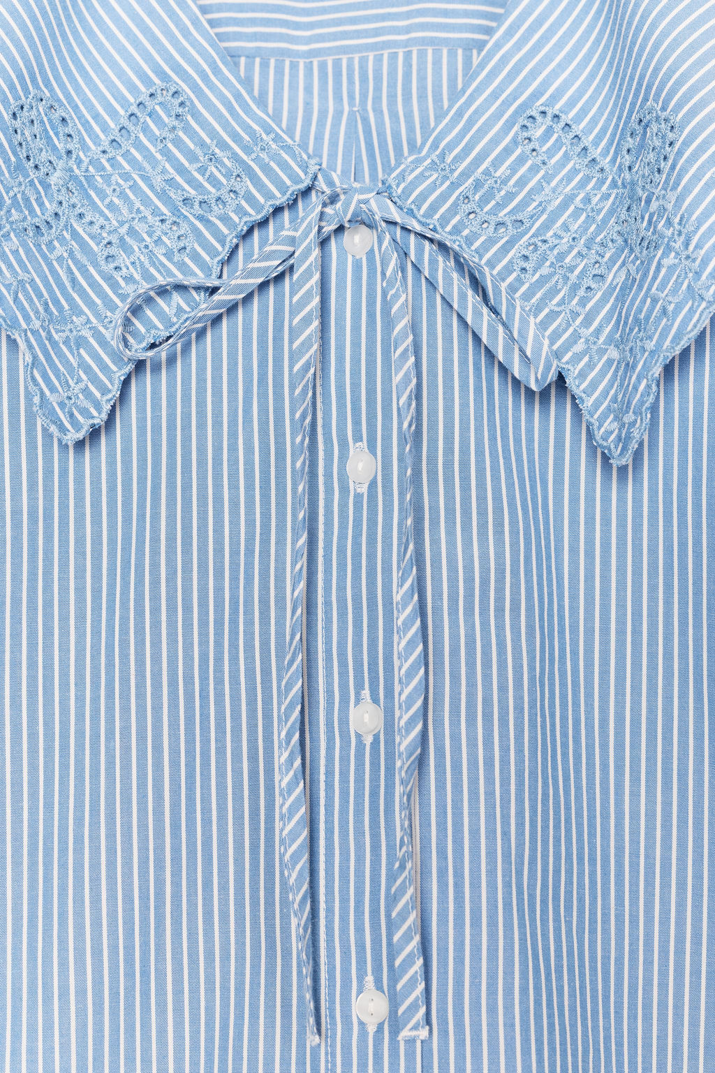 STRIPED EMBROIDERED PETER PAN COLLAR SHIRT - Zara фото 16