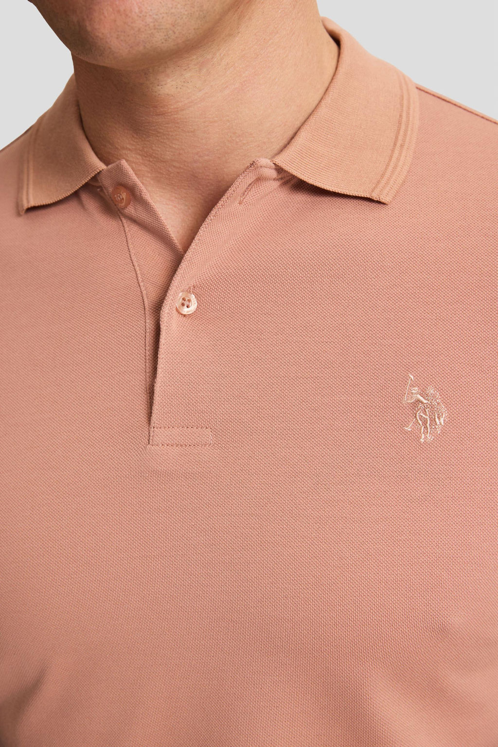 Erkek Pudra Regular Fit Polo Yaka Basic Ti__rt