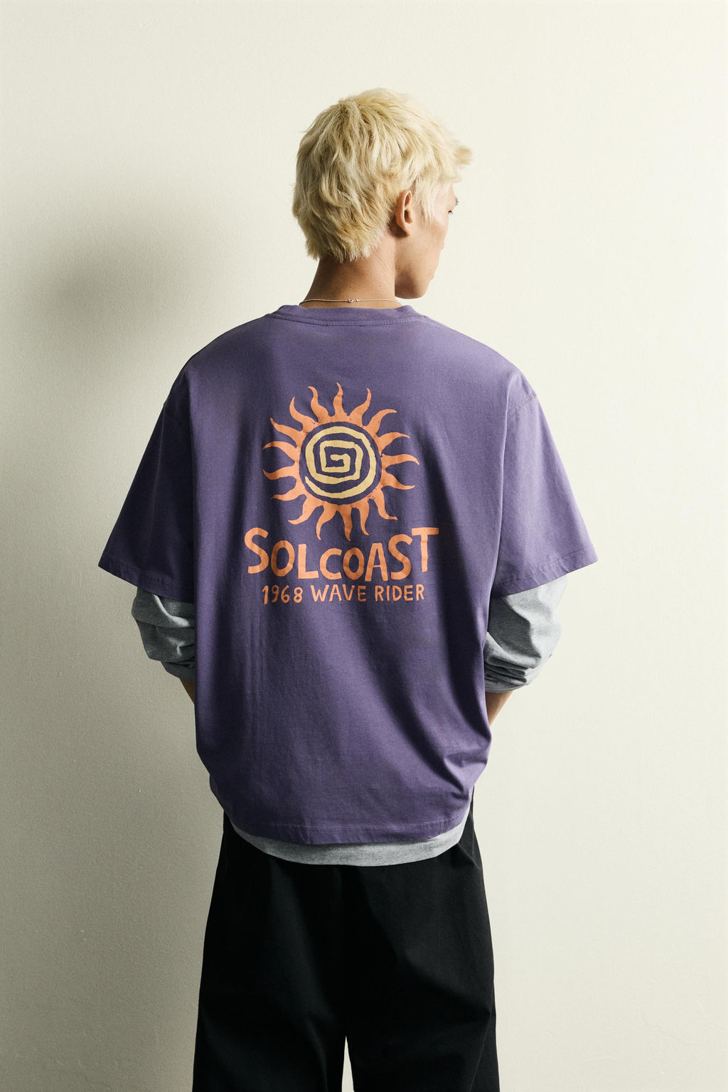CAMISETA RELAXED FIT ESTAMPADO SOL / Azul claro - Zara фото 3