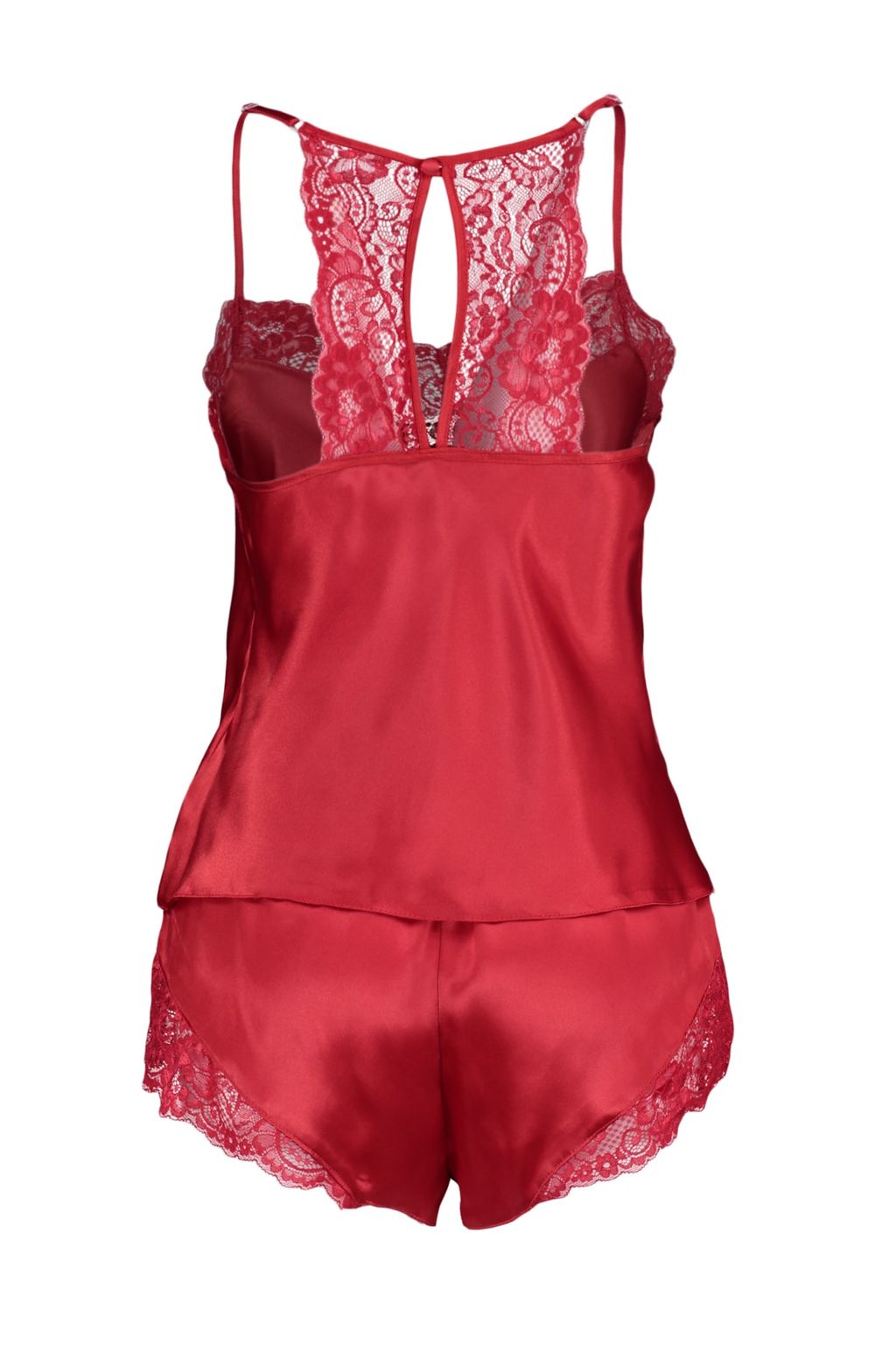 Trendyolmilla Siyah Dantelli Ip Ask?l? Saten Sortlu Dokuma Pijama Tak?m? THMSS22PT0269  фото 15