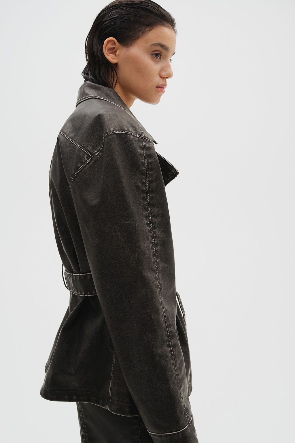 Chaqueta biker con efecto desgastado - H&m фото 5