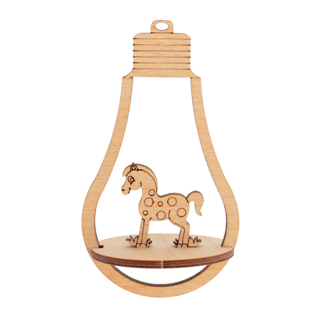 Заготовка для декорирования Mr. Carving КЛ-45 Подвеска объемная Лампочка фанера х 6 х 10 см лошадка