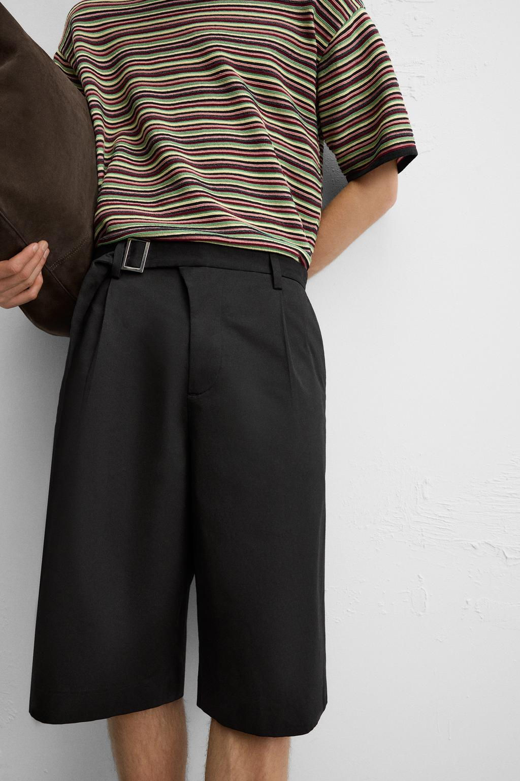 PLEATED BERMUDA SHORTS WITH BELT - Zara фото 5