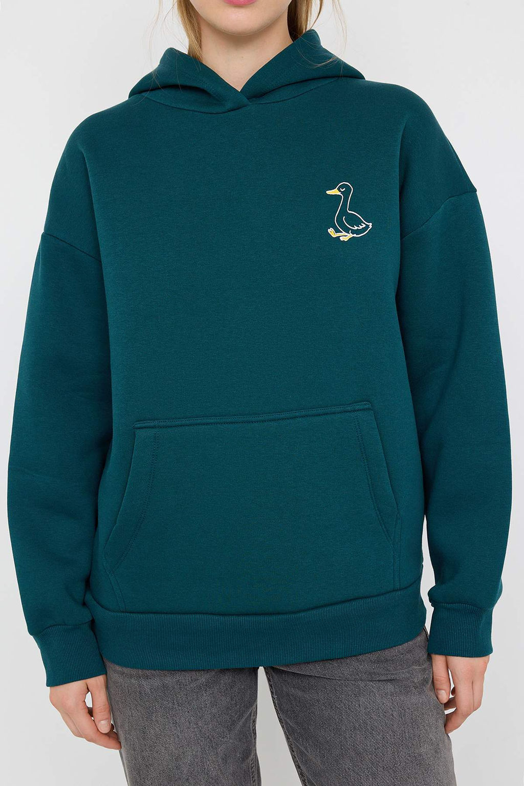Teen Zumrut Yesili Orme Sweatshirt TWOAW26SW00165 - Trendyolmilla фото 3