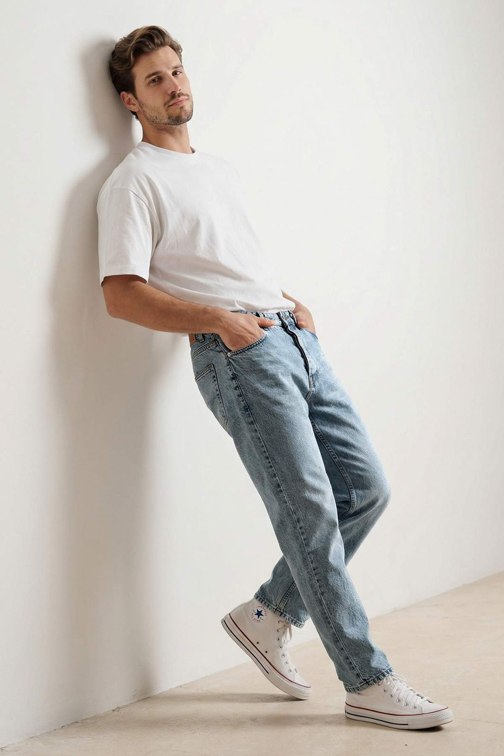 Ac?k Mavi Boyfriend/ Rahat Kal?p Kot Pantolon Jeans TMNAW25JE00020