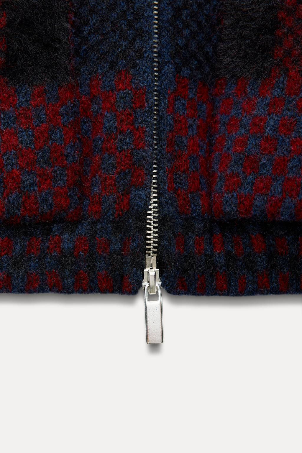 CHECK KNIT CARDIGAN - Zara фото 7