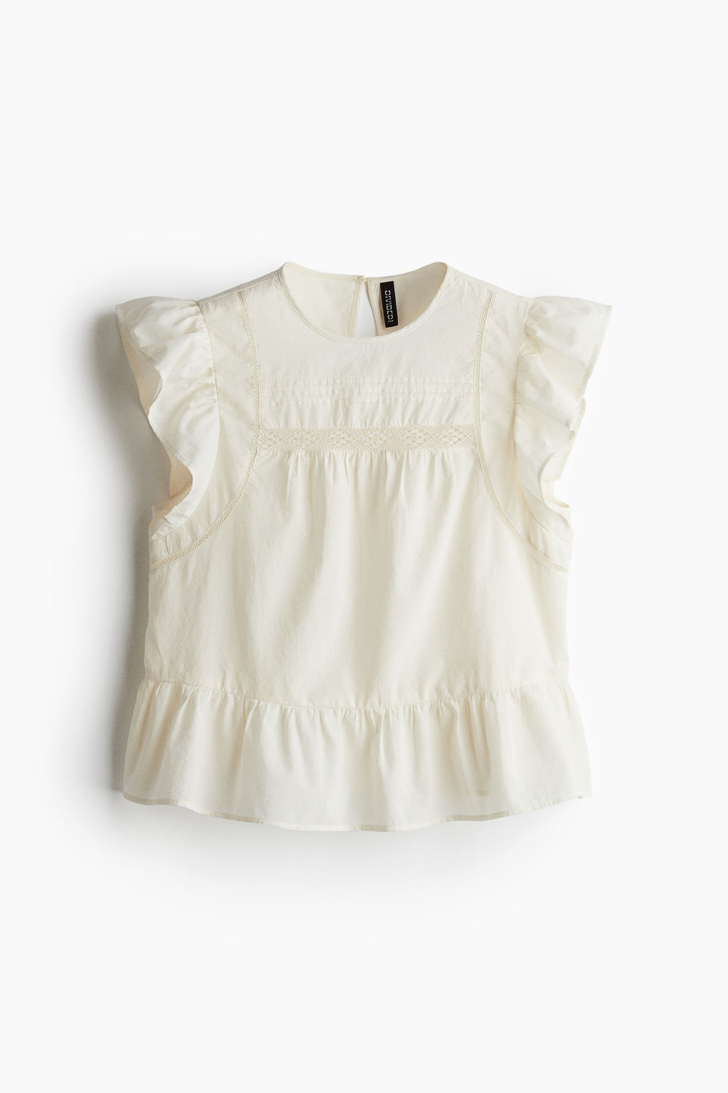 Blusa con inserciones de encaje y peplum - H&m фото 3