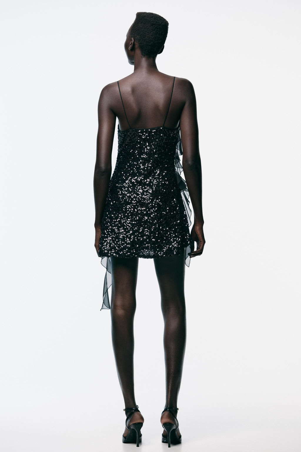 SEQUINNED RUFFLE MINI DRESS - Zara фото 5