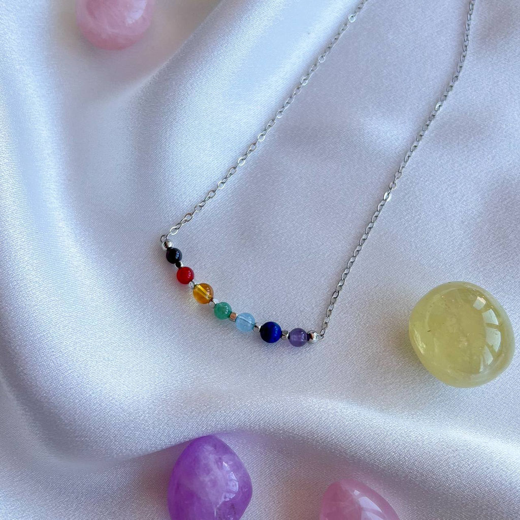 Колье на цепочке "7 чакр" с Самоцветами 38 см +
