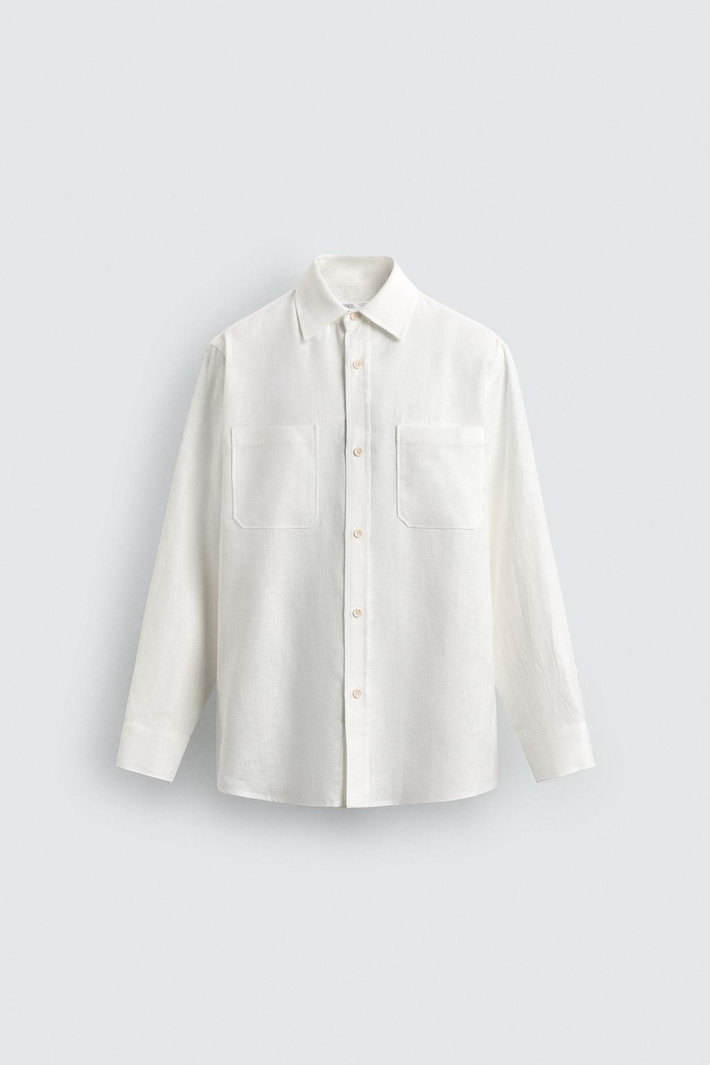 CAMISA REGULAR FIT 100% LINO / Blanco - Zara фото 8