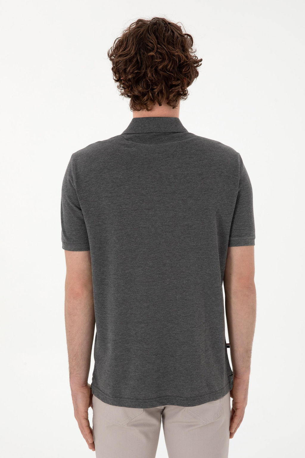 Erkek Regular Fit Polo Yaka Antrasit Melanj Basic Ti__rt Sepette S_rpriz _ndirim - U.s. polo assn фото 5