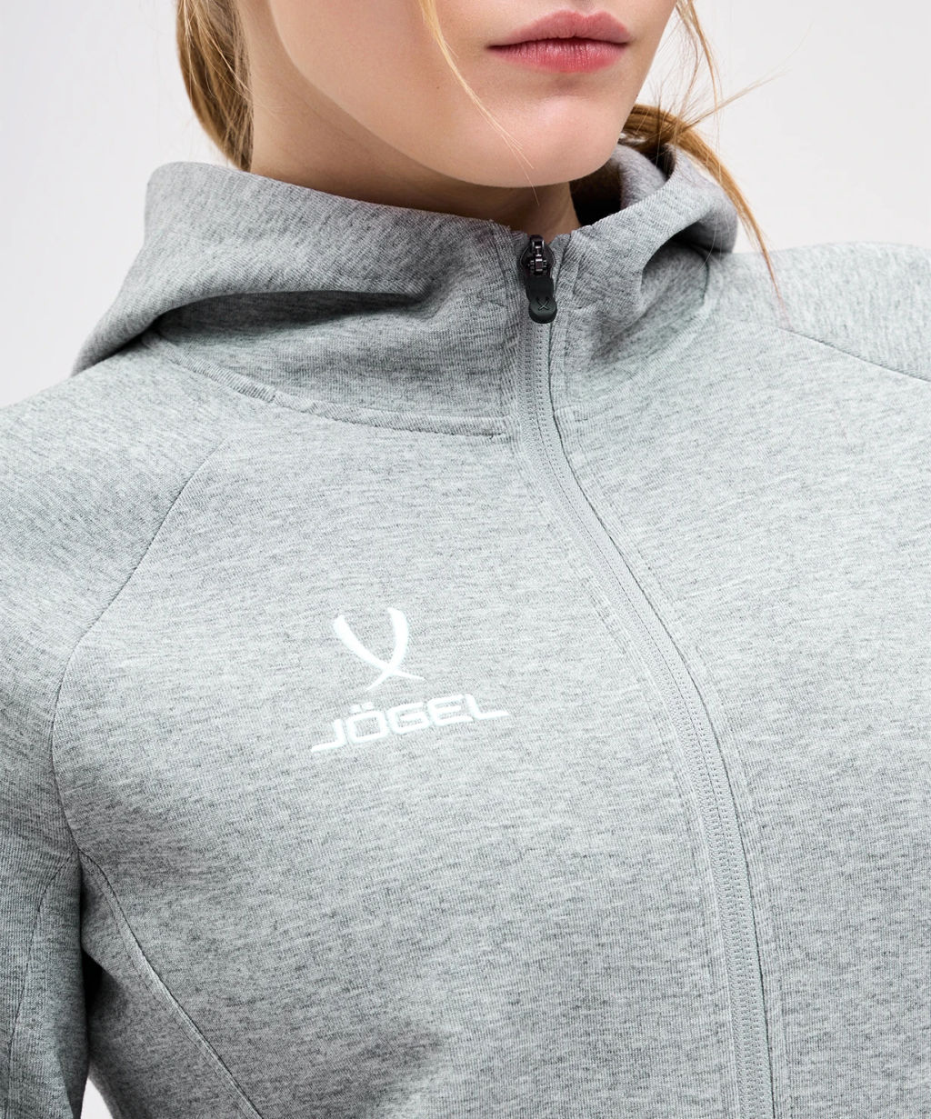 Худи на молнии женское JOGEL ESSENTIAL Athlete Hooded FZ Jacket W, серый  фото 10