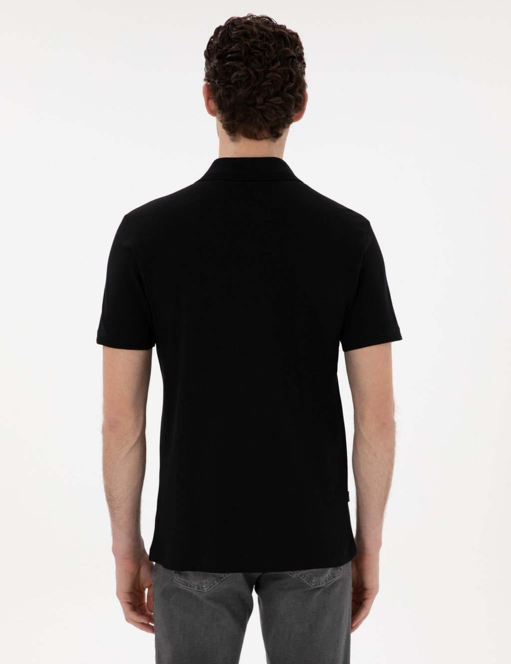 Siyah Slim Fit K_vr_lmaz Polo Yaka Basic Ti__rt - Pierre cardin фото 12