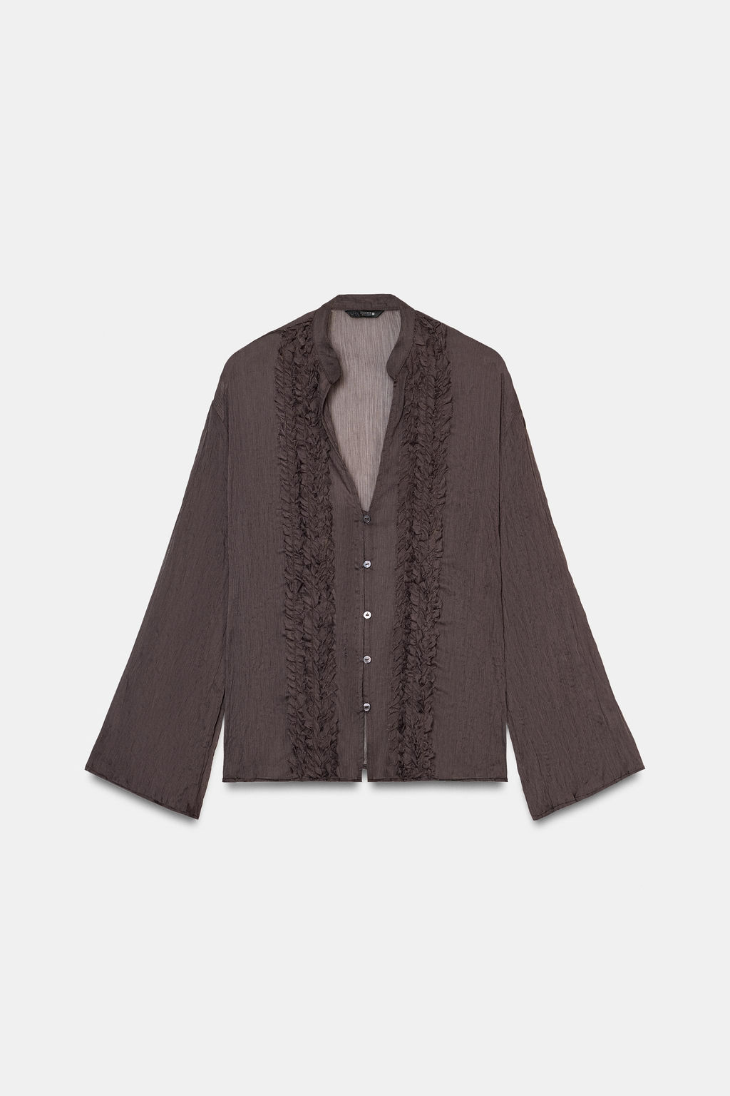 BLUSA VOLANTES / Marr?n oscuro - Zara фото 6