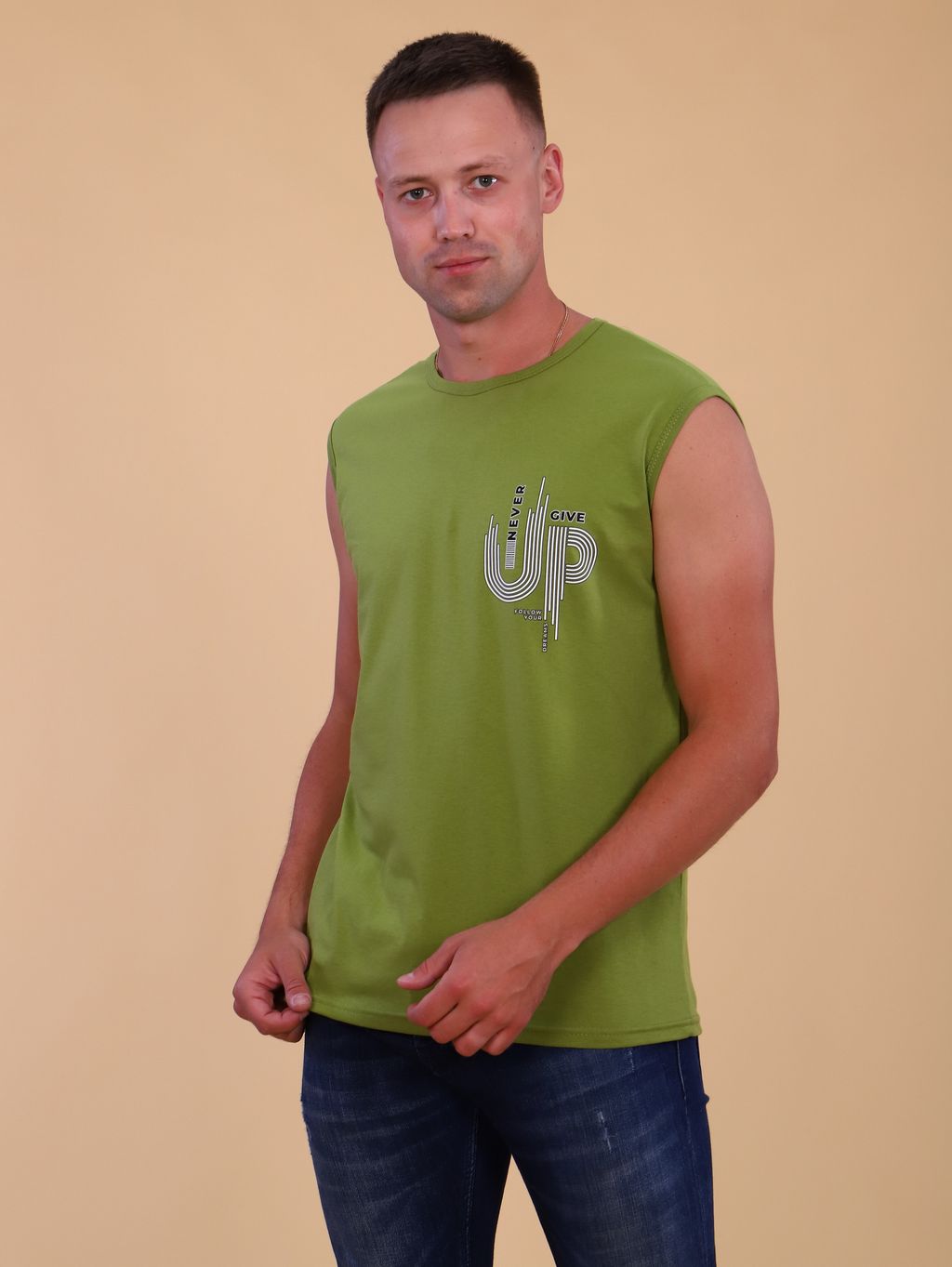 М360 Майка мужская (светлый хаки)