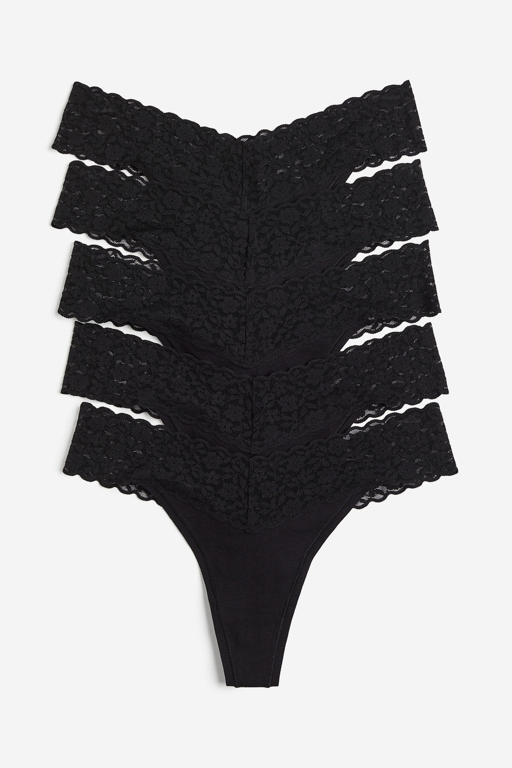 Pack 5 bragas thong de encaje - H&m фото 5