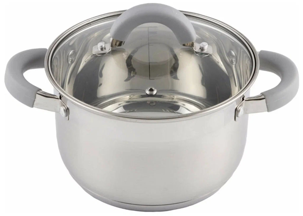 Кастрюля Felicita 2.9л, нерж.сталь, крышка стекло 18х11.5см арт.009387 /MALLONY/  фото 4