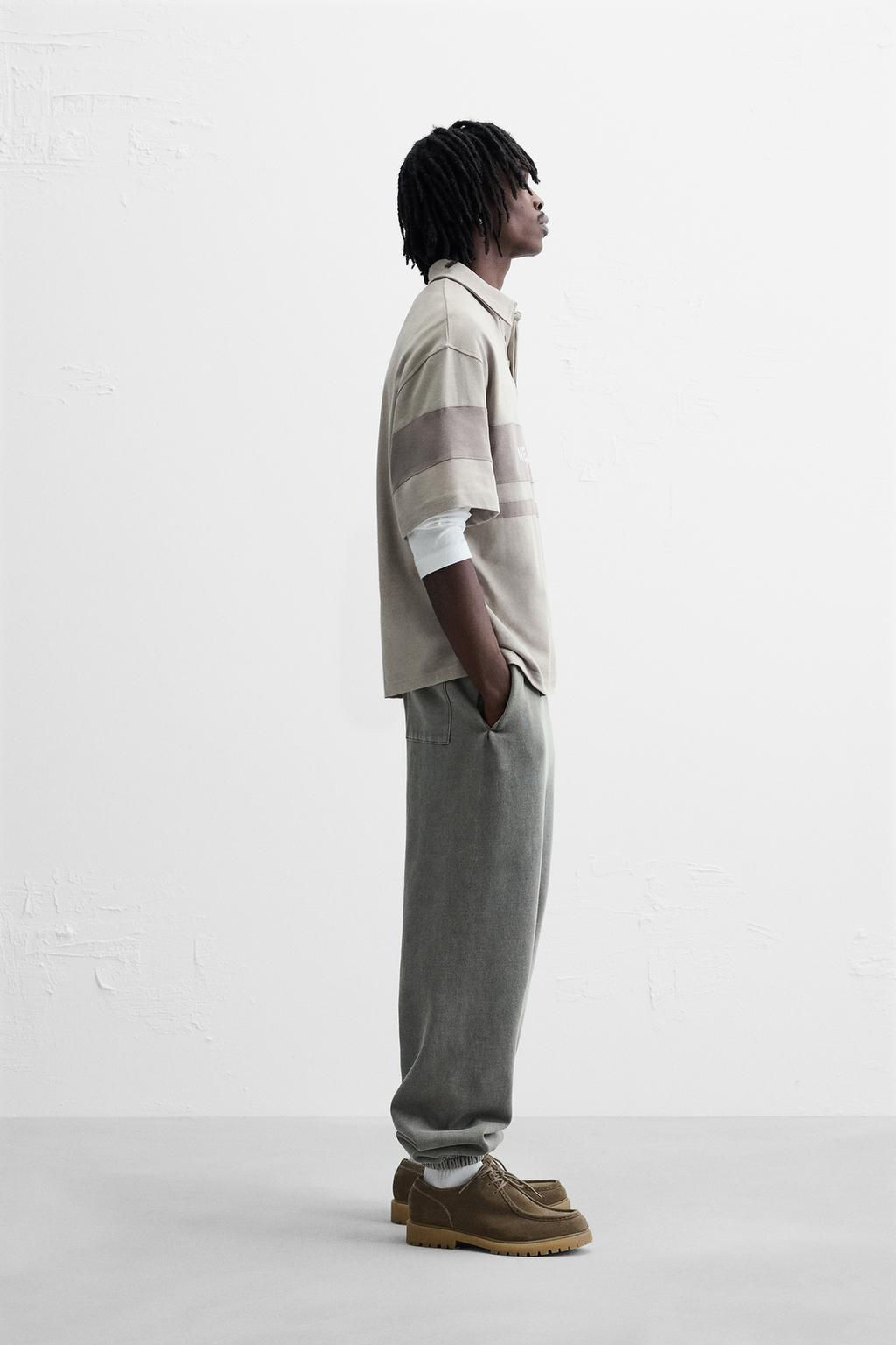 WASHED COLOUR BLOCK POLO SHIRT - Zara фото 4