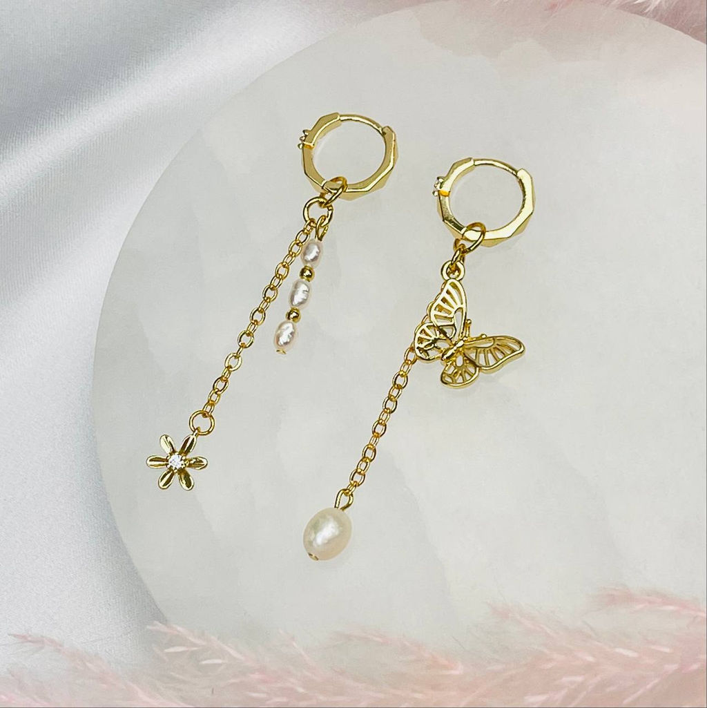 Серьги на цепочке с Жемчугом