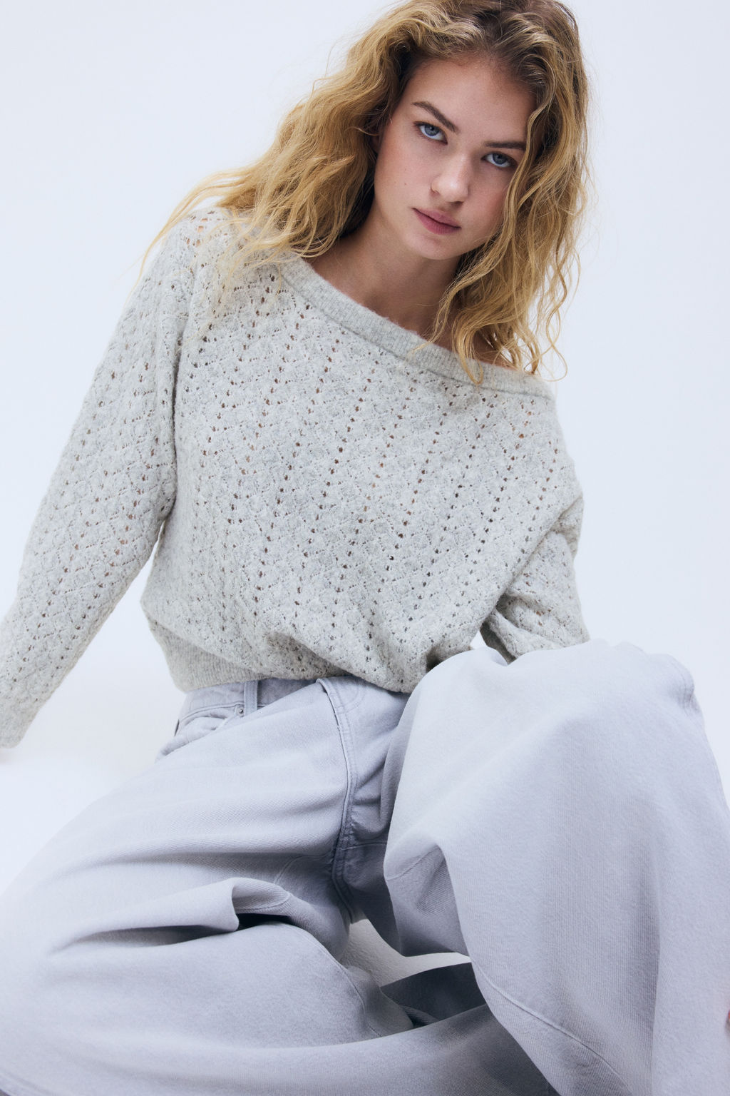 Jersey off-the-shoulder en punto pointelle - H&m фото 7