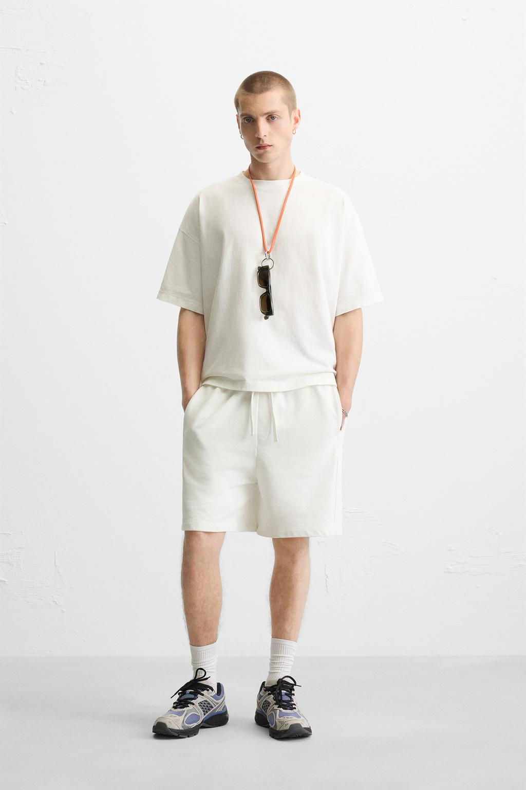 WASHED RELAXED FIT JOGGER BERMUDA SHORTS - Zara фото 10