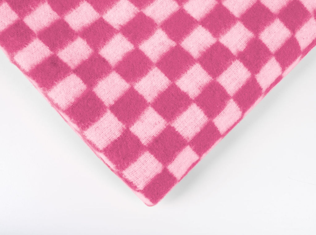 Одеяло байковое ОБ-200 140*205 клетка цв. розовый