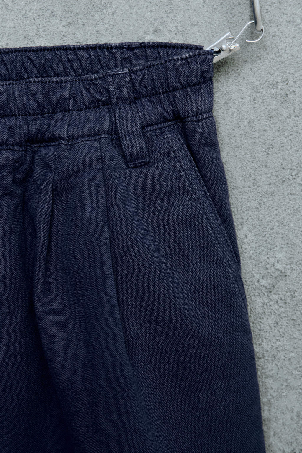 STORIESZ - PANTAL?N BAGGY PINZAS CON ALGOD?N Y LINO / Azul?n - Zara фото 3