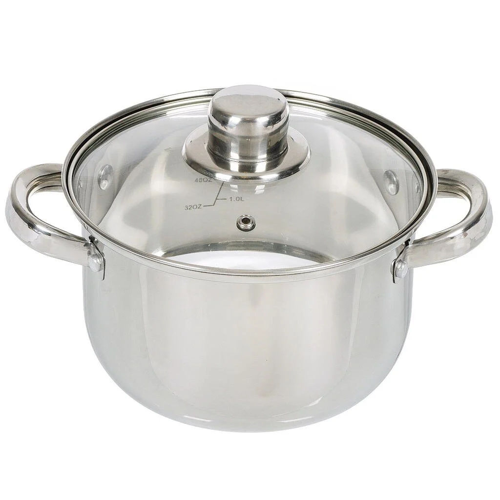 Набор нерж.ст. (кастрюли 1,9л, 2,9л, 3,9л) стекл.крыш. нерж/ручки индукция эконом SD-A17-6 (355350) - Daniks фото 2