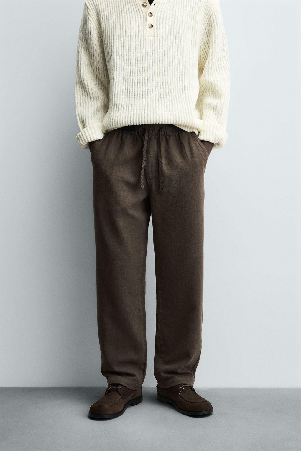 PANTAL?N RELAXED FIT ESTRUCTURA / Marr?n - Zara фото 2