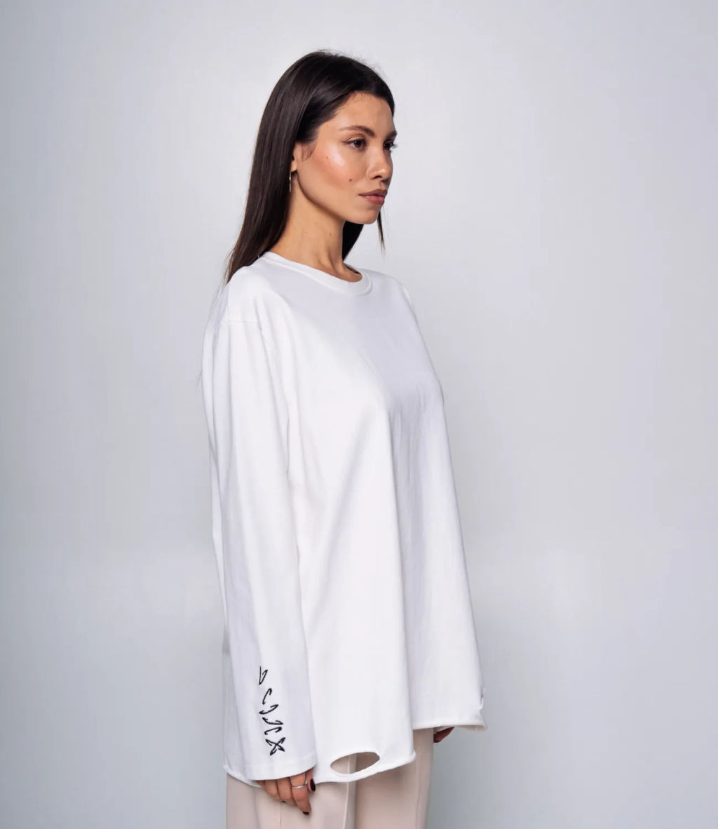 Лонгслив #КТ8151, белый