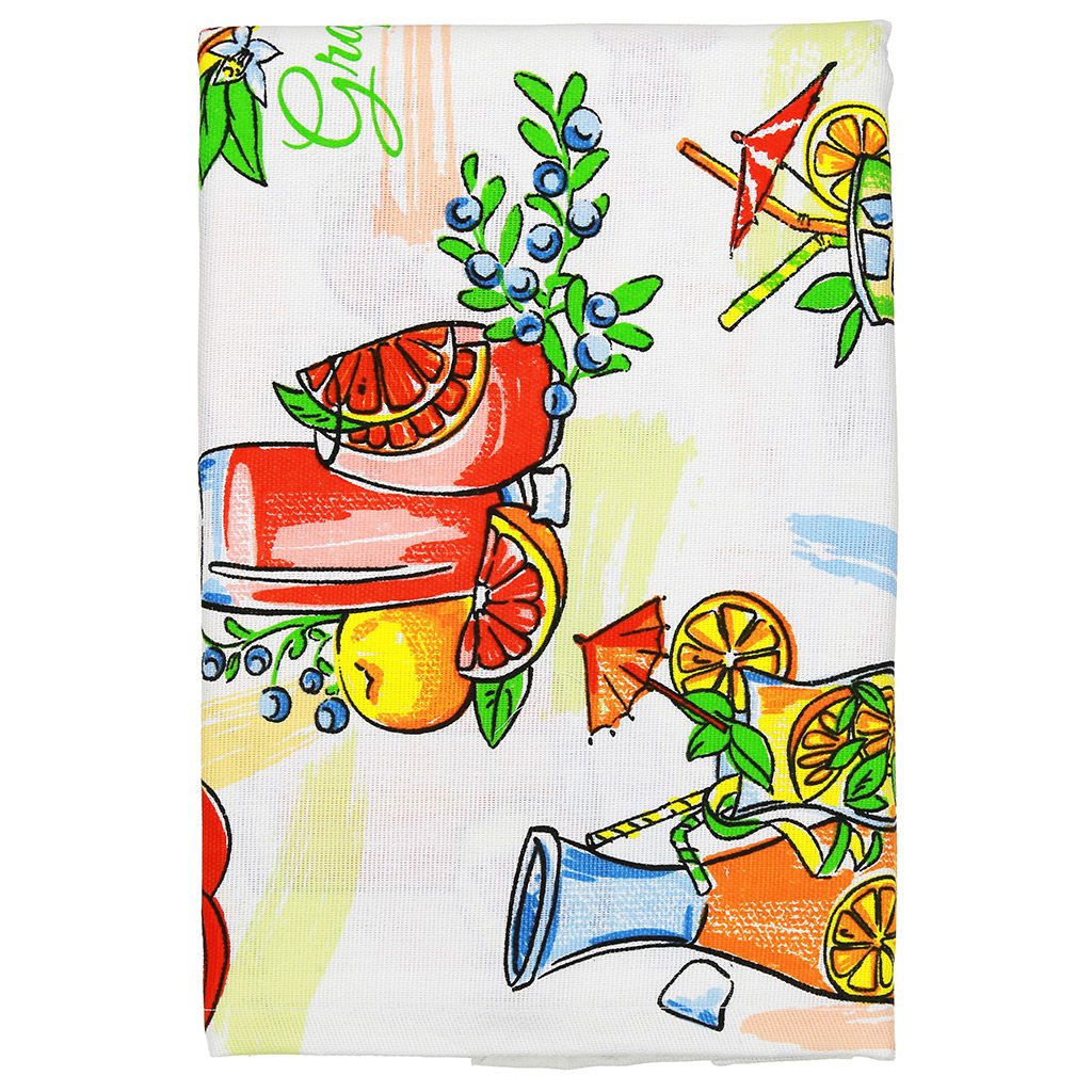 Скатерть 150х145см Лимонад, длина стола до 110см, на 4 персоны, хлопок Комфорт 171г/м2, упаковка классическая, пакет ПВХ 28х41см, Домашняя мода (Россия)  фото 3