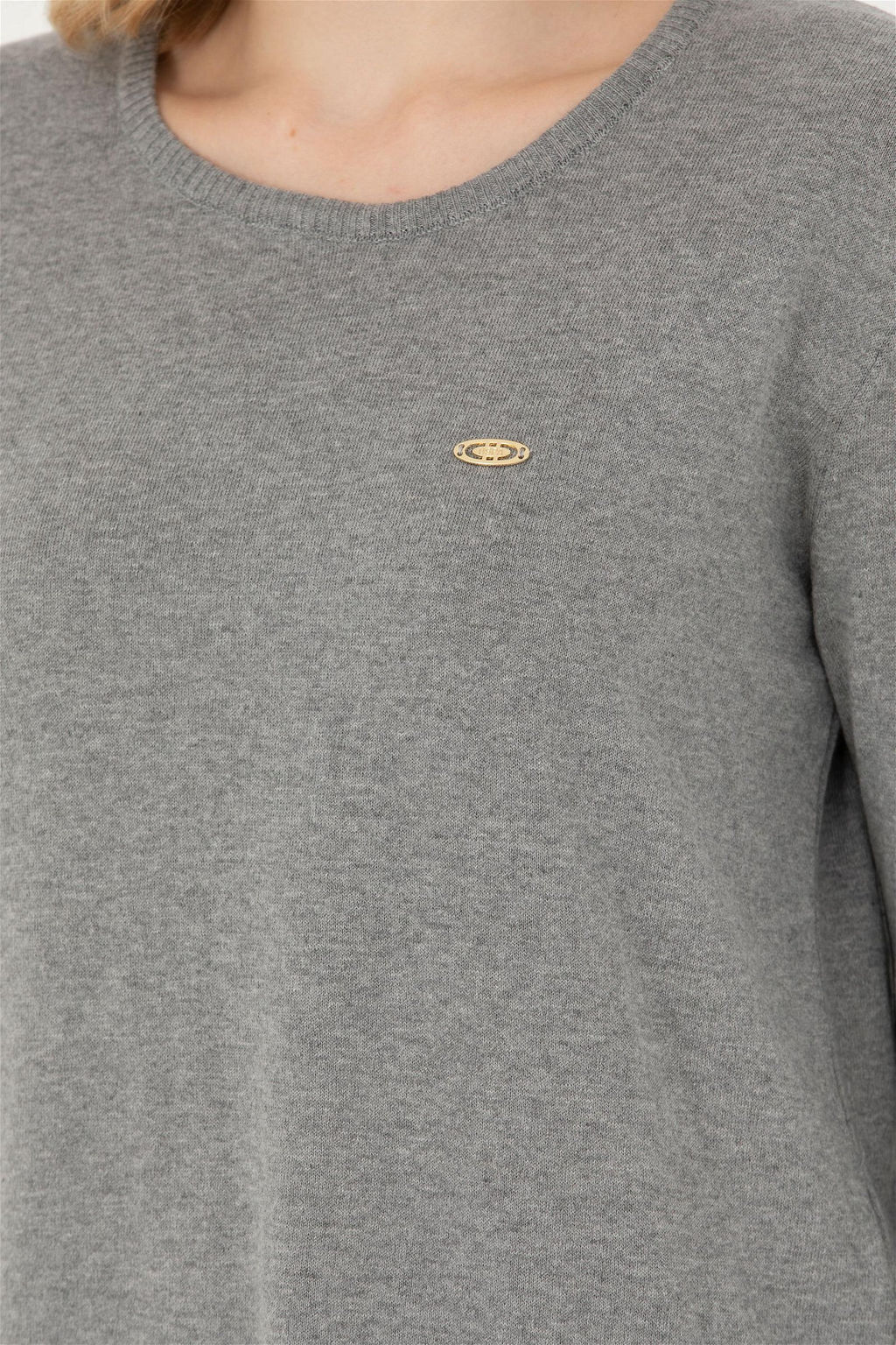 Женский серый меланжевый базовый свитер - U.s. polo assn фото 7