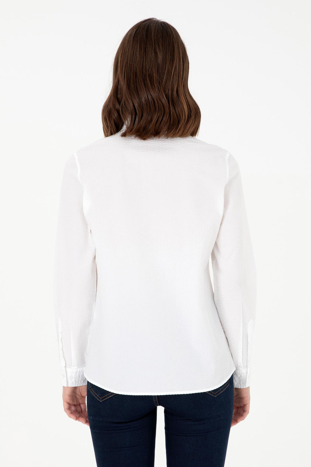 Женская белая рубашка с длинным рукавом - U.s. polo assn фото 5