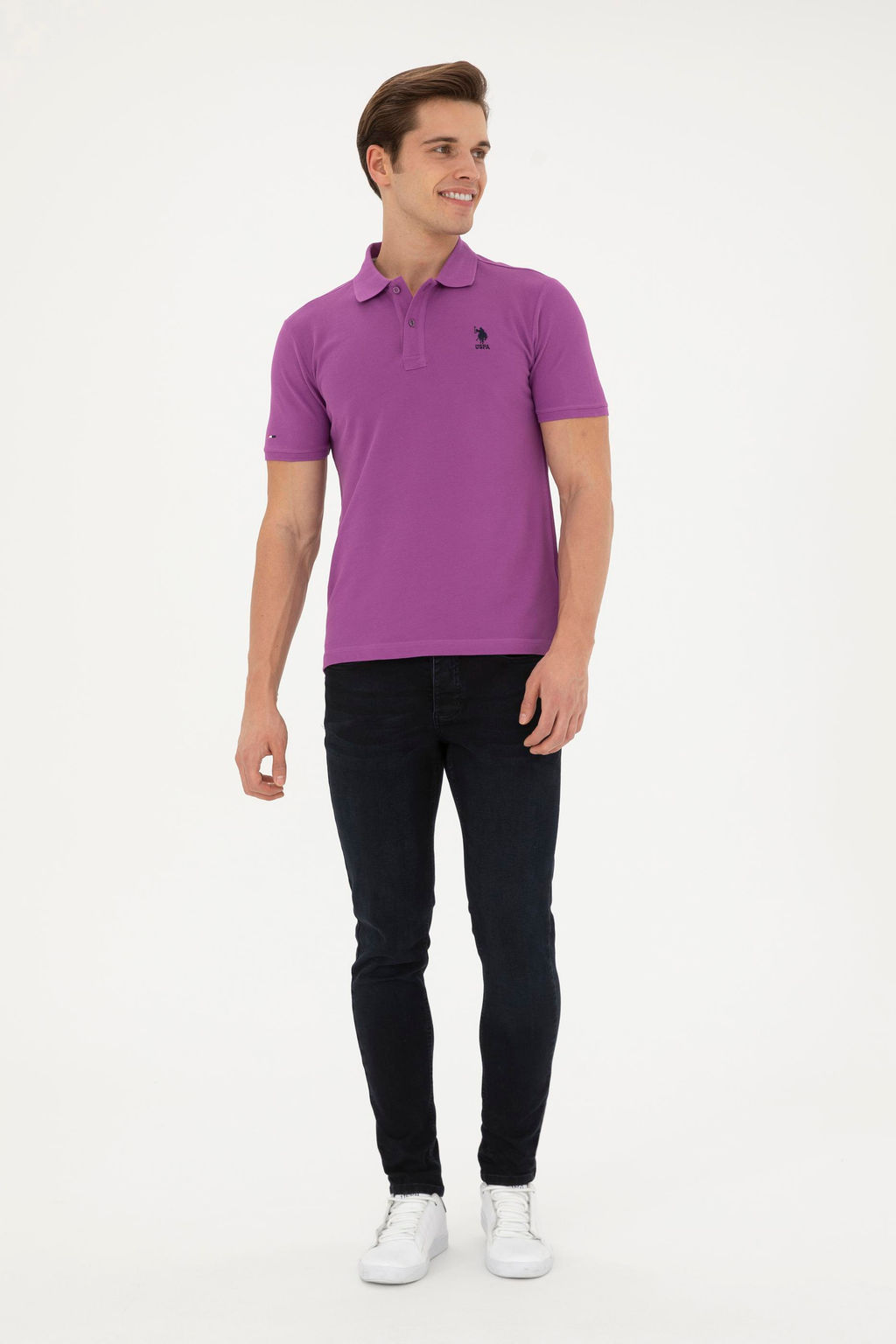 Мужская фиолетовая базовая футболка - U.s. polo assn фото 4