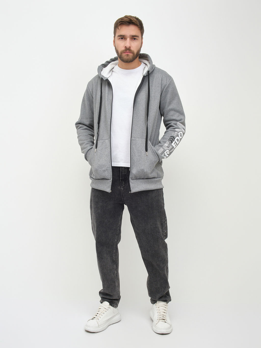 Толстовка муж. Дэнди 3-х нитка начес серый