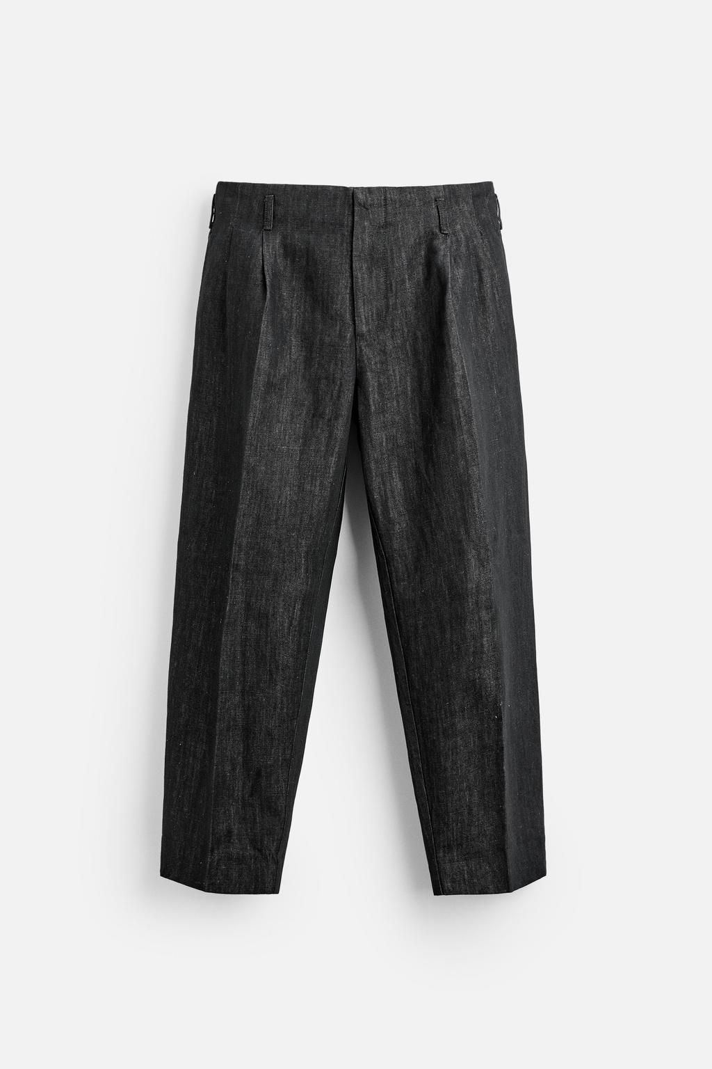 COTTON/LINEN WIDE-LEG JEANS - Zara фото 6
