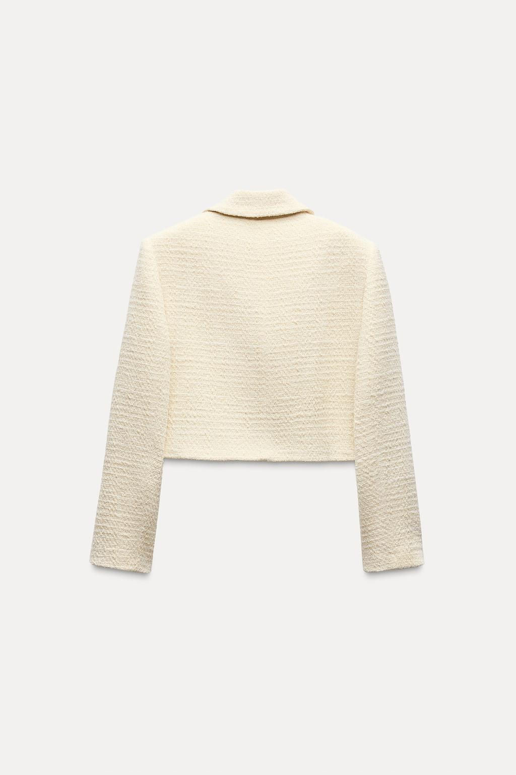 TEXTURED JACKET WITH BOW BUTTON - Zara фото 10