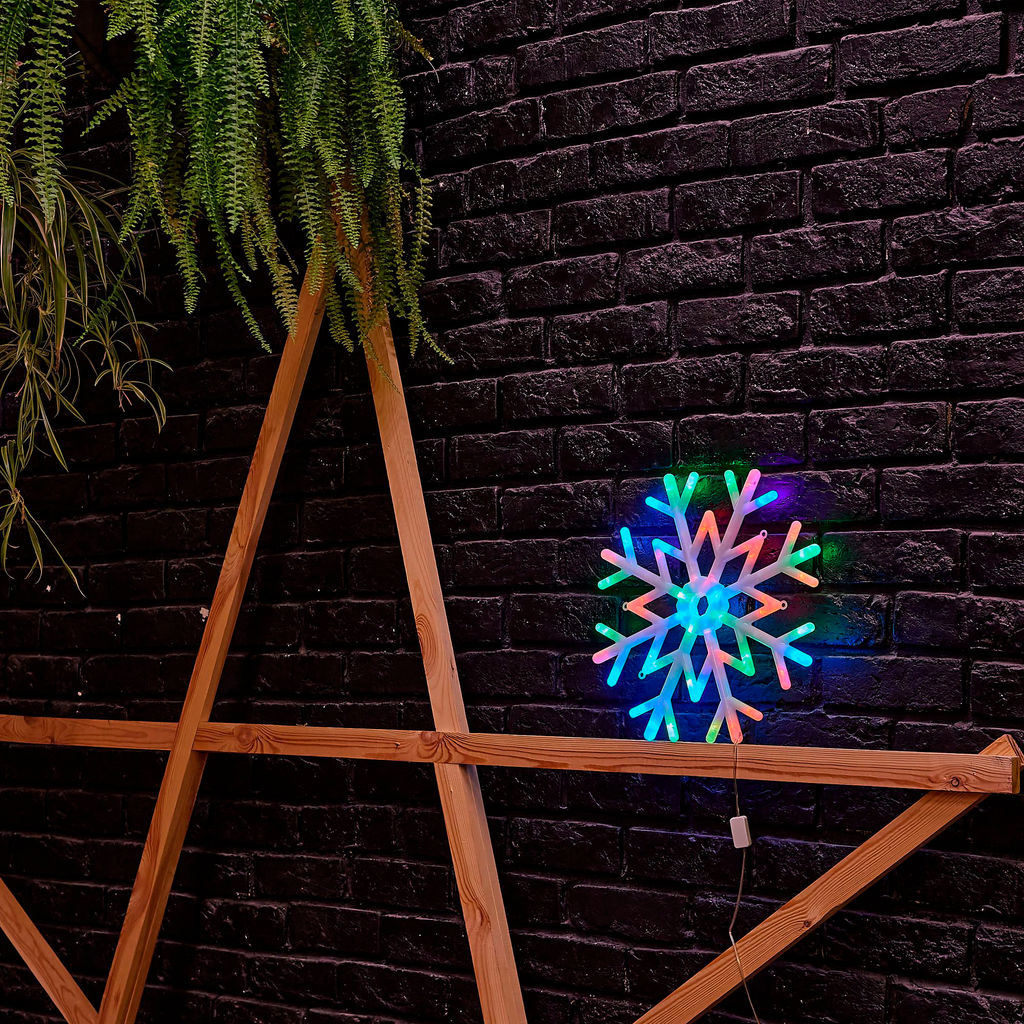 ULD-H4040-048/DTA RGB IP20 SNOWFLAKE Фигура светодиодная Снежинка, 40х40см. Подвесная. 48 светодиодов. RGB свет. Провод прозрачный. TM Uniel - Volpe фото 4