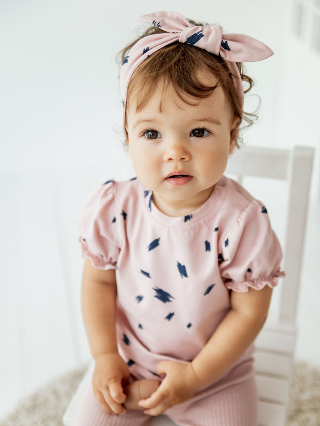 Футболка с рукавом-фонариком "Дымчатая роза" 0+