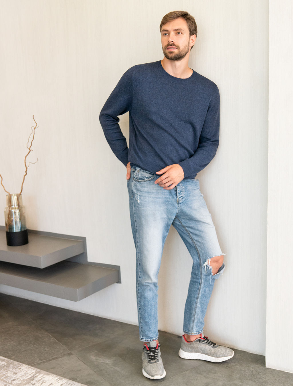 VILATTE / Базовый джемпер тонкой вязки из хлопка  фото 3