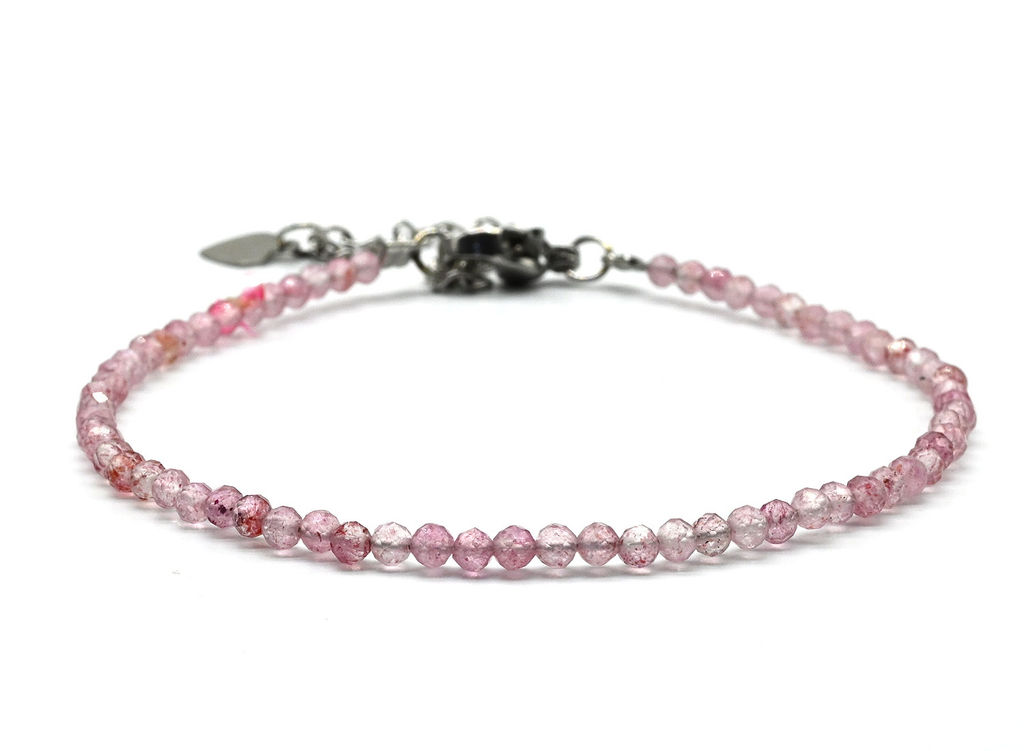 Браслет из фианитов шарик гр.2мм цв.графит, 16,5см - Радуга камня фото 12