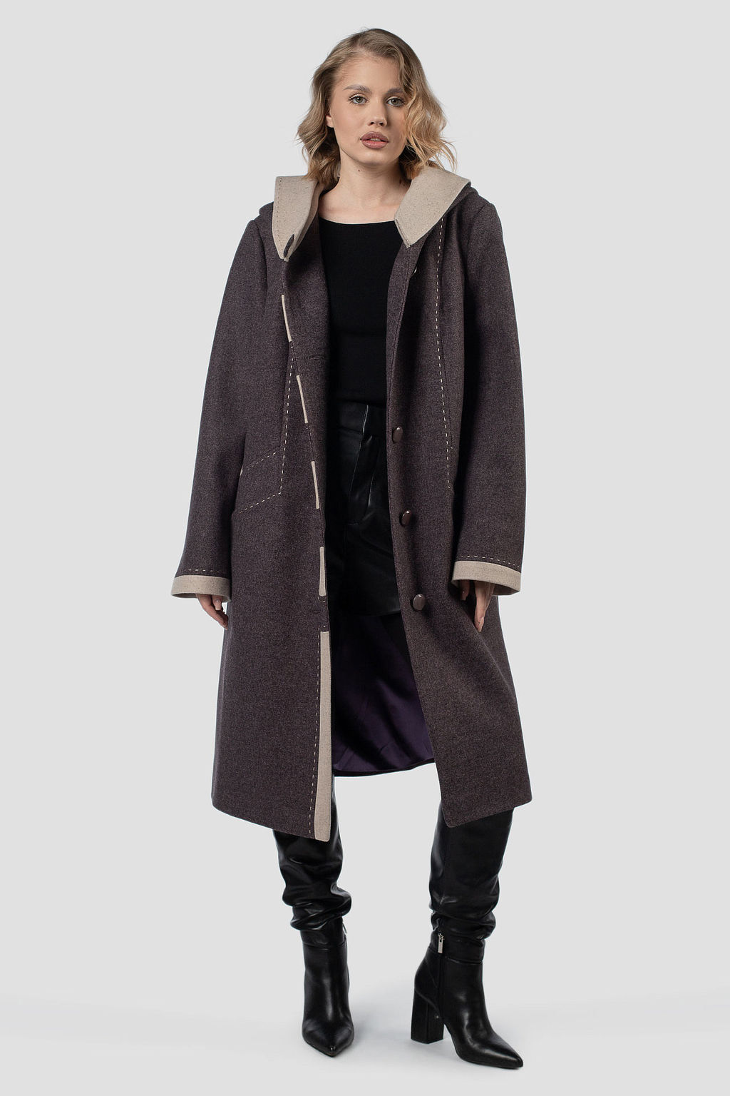 01-12180 Пальто женское демисезонное - El podio фото 4