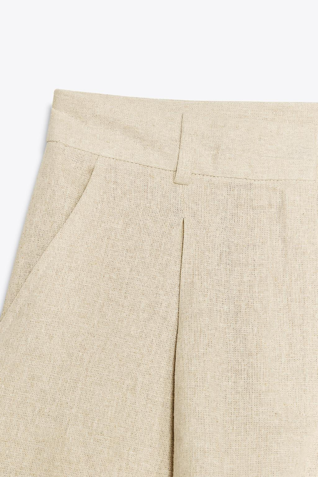 HIGH-WAIST LINEN BLEND BERMUDA SHORTS - Zara фото 20