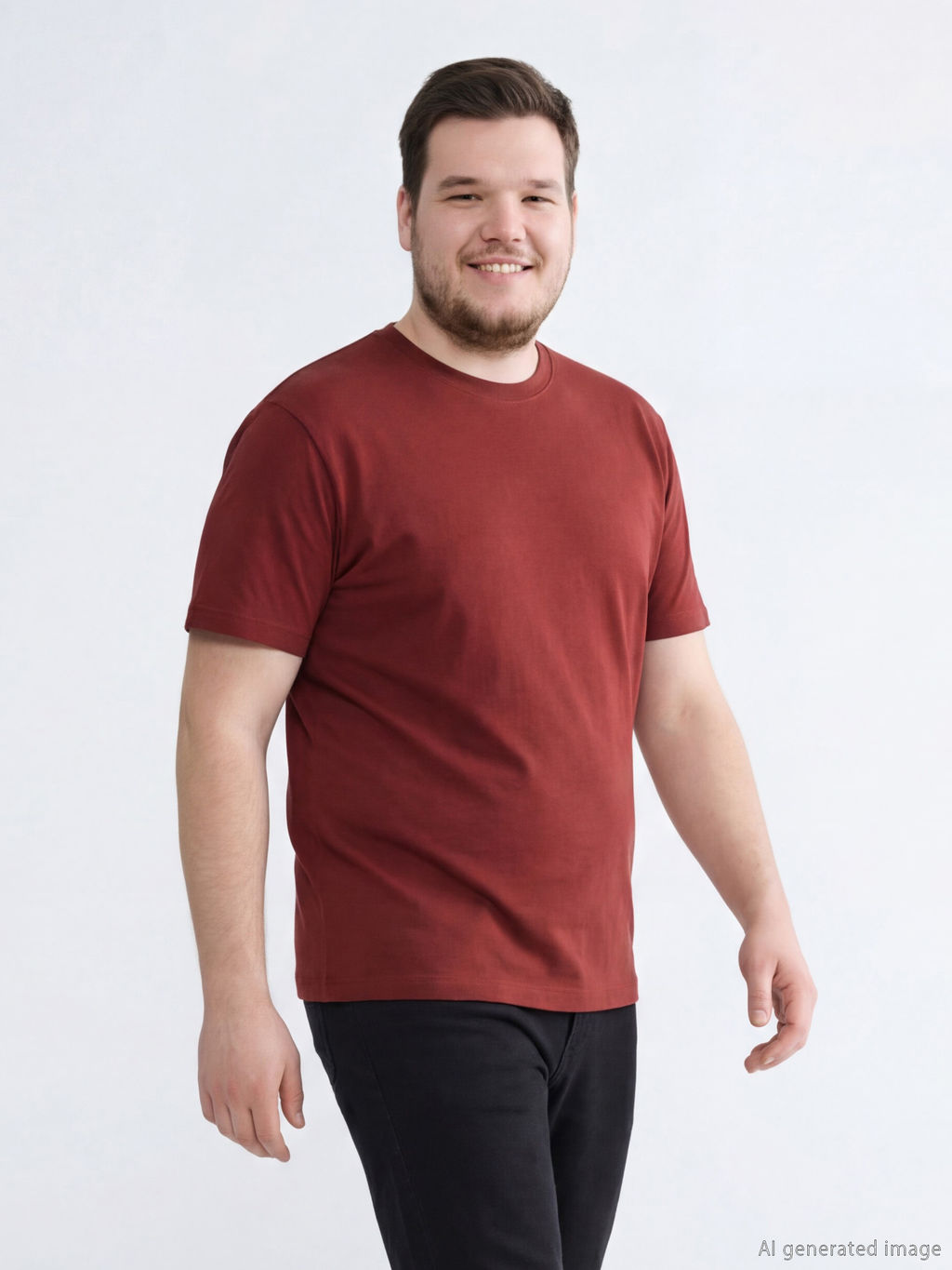 Bisiklet Yaka Penye Erkek Ti??rt