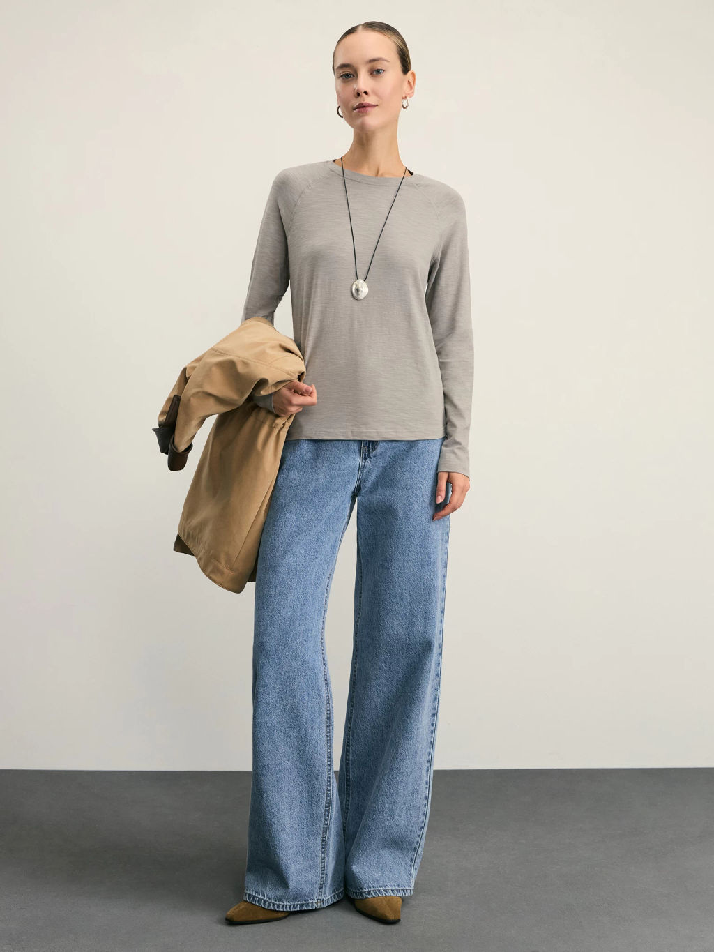 Базовый лонгслив из хлопка / Zarina  фото 2