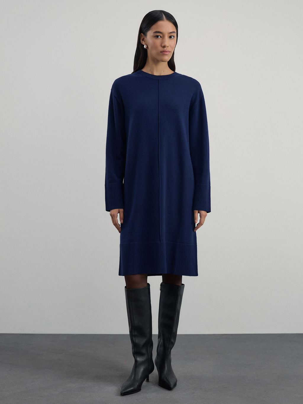 Вязаное платье со швом из вискозы / Zarina  фото 3