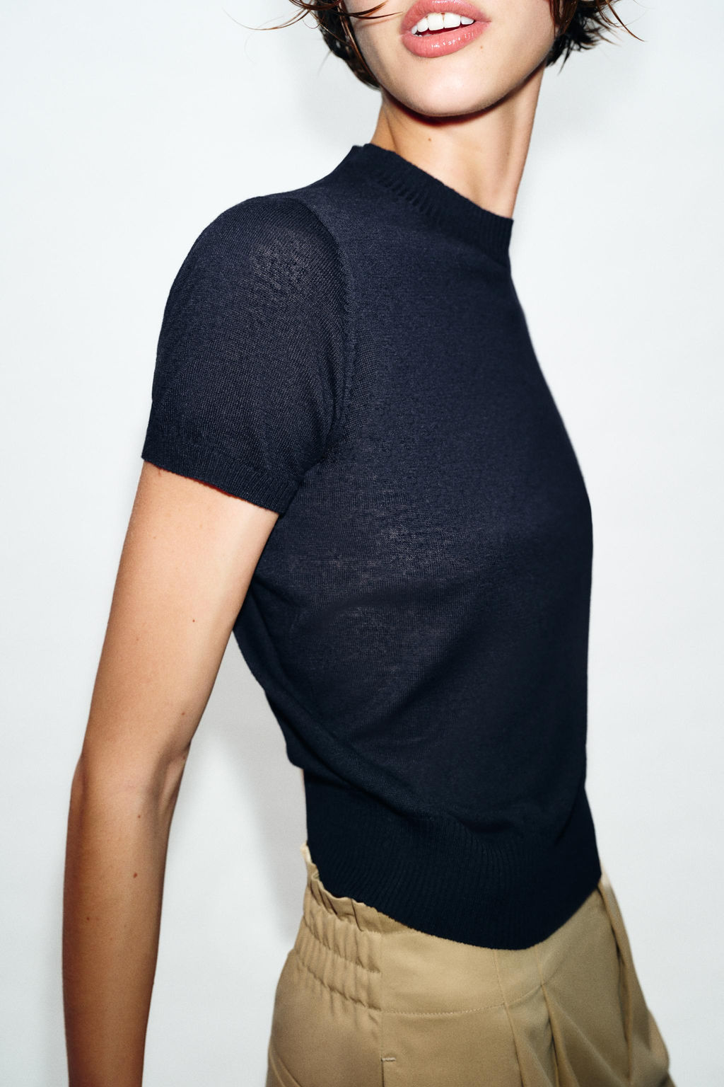 TOP PUNTO CON LANA / Marino - Zara фото 4