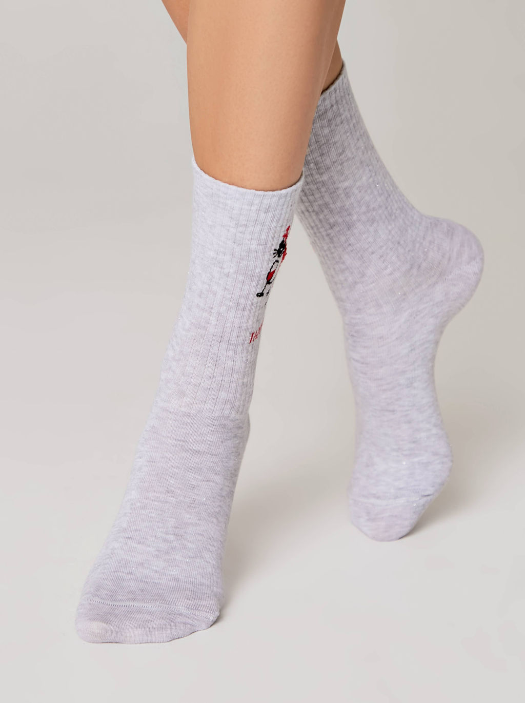 Цена за 2 пары. Носки новогодние светло-серый - Conte elegant фото 3